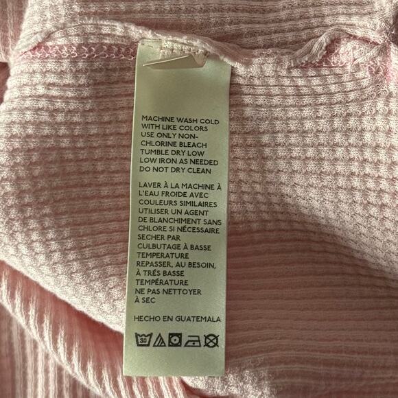 Free People Snowy Thermal Oversized Shirt in Pink Women's Size M - Picture 6 of 9